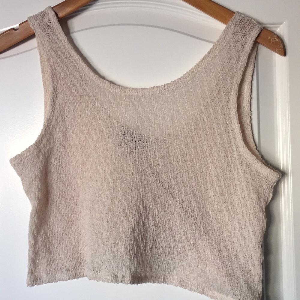 Rubbish Cream Knit Crop Tank Top